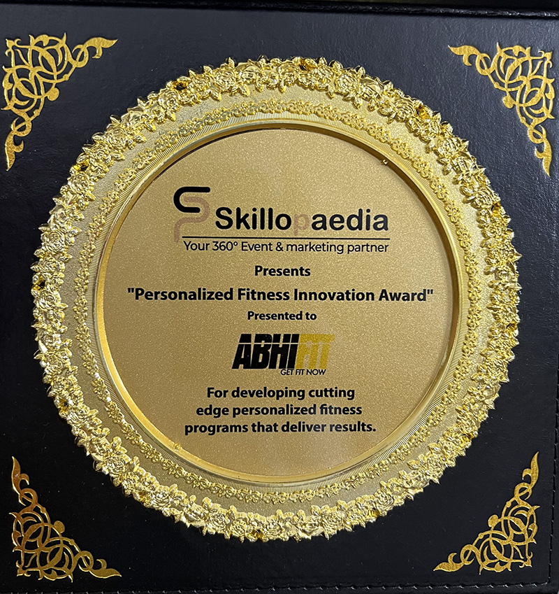 Personalized Fitness Innovation Award to AbhiFit Lifestyle Coaching Co Dubai UAE with Founder Abhinav Malhotra